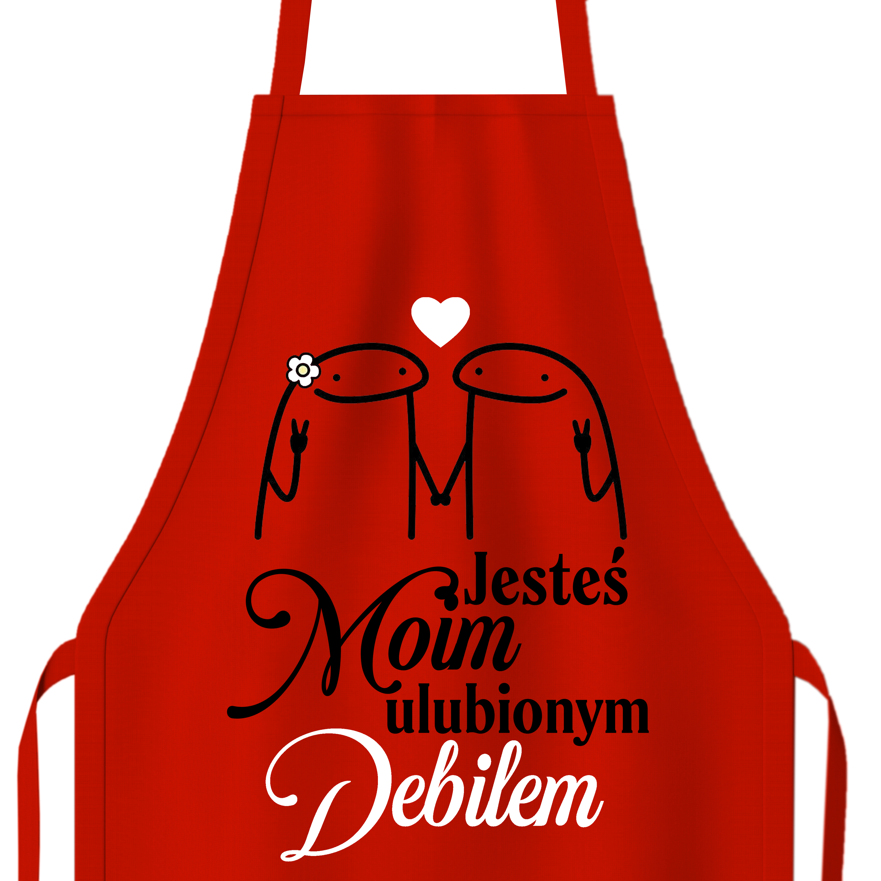 Jesteś moim ulubionym debillem fartuch kolor czerwony