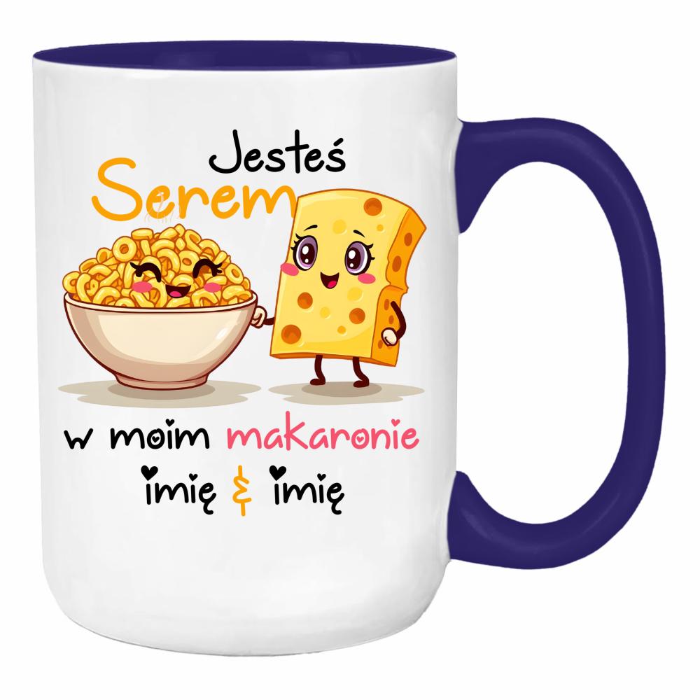 JESTEŚ SEREM W MOIM MAKARONIE duży kubek ucho kolor kolor navy