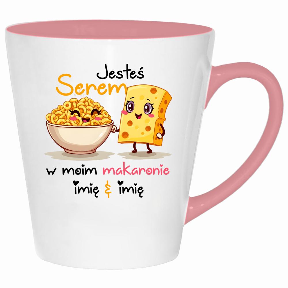 JESTEŚ SEREM W MOIM MAKARONIE kubek latte kolor pink