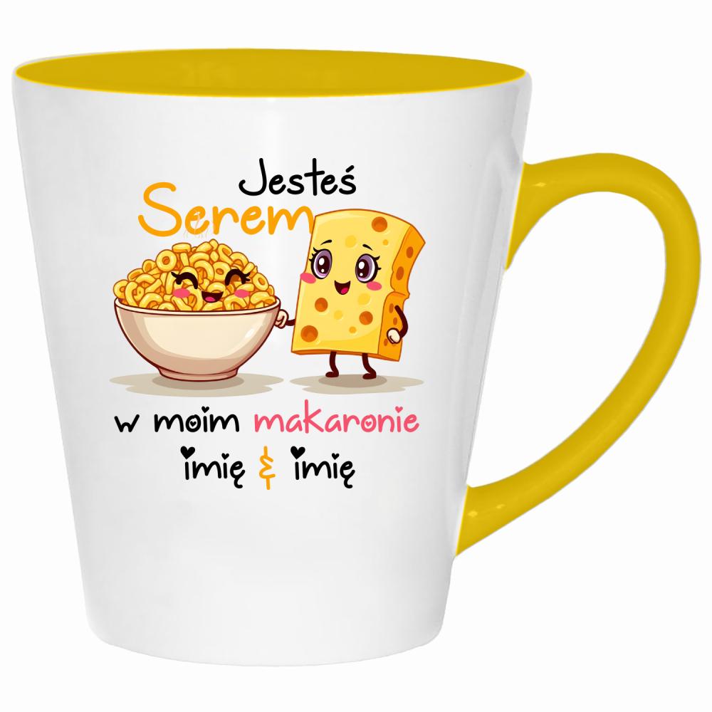JESTEŚ SEREM W MOIM MAKARONIE kubek latte kolor żółtyy