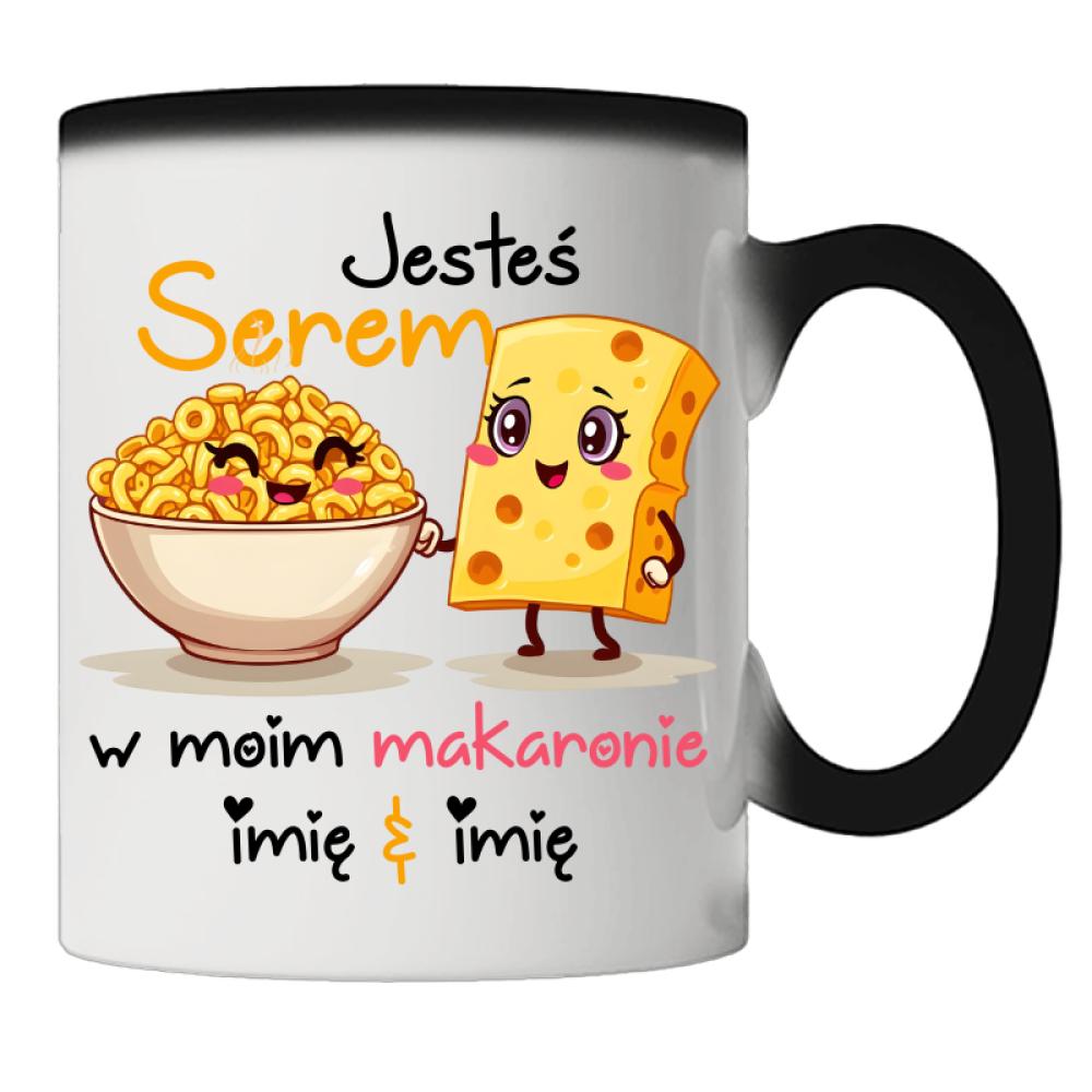 JESTEŚ SEREM W MOIM MAKARONIE kubek magiczny kolor różowy