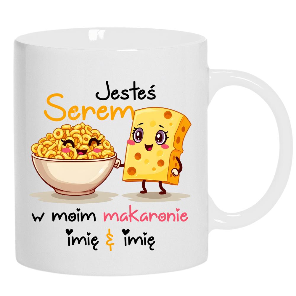 JESTEŚ SEREM W MOIM MAKARONIE kubek ucho kolor kolor biały