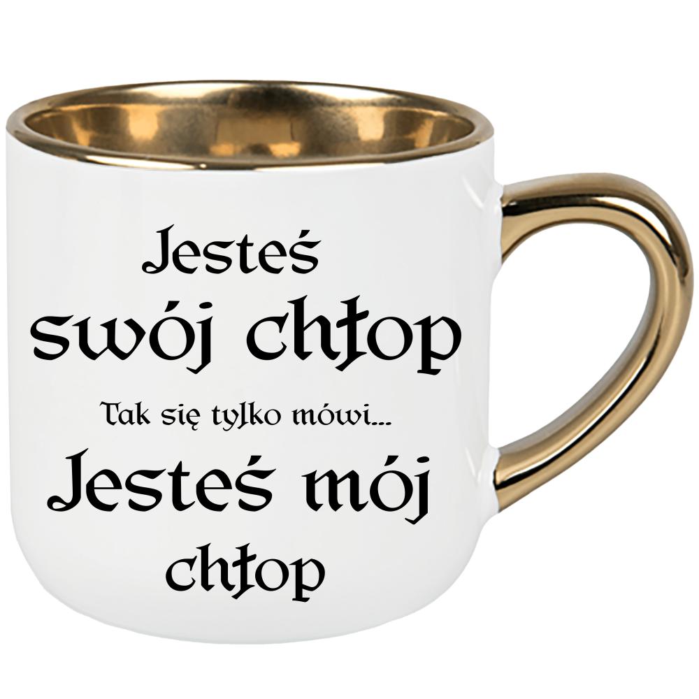 Jesteś swój chłop (tak się tylko mówi) kubek elegant duży kolor pink