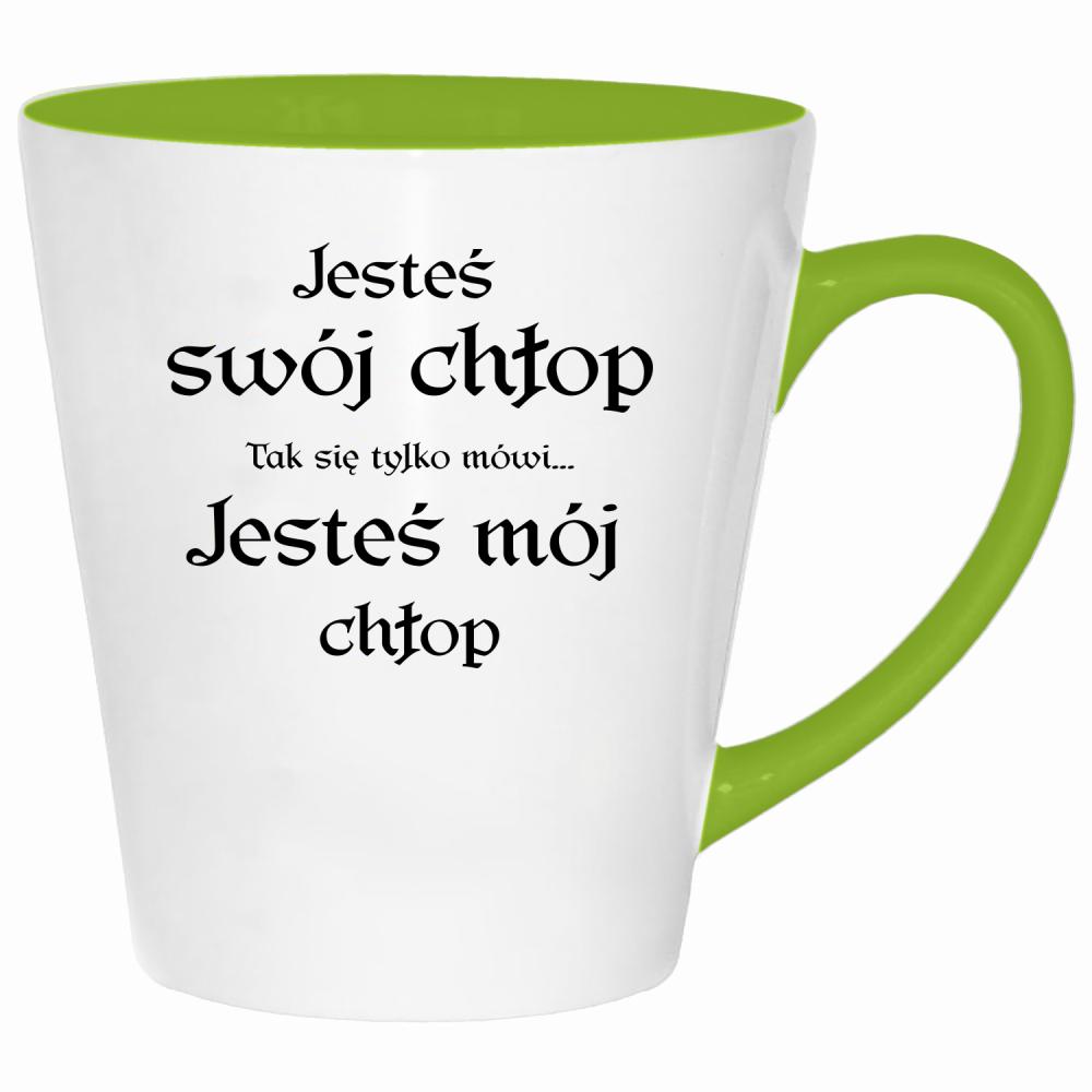 Jesteś swój chłop (tak się tylko mówi) kubek latte kolor limonka