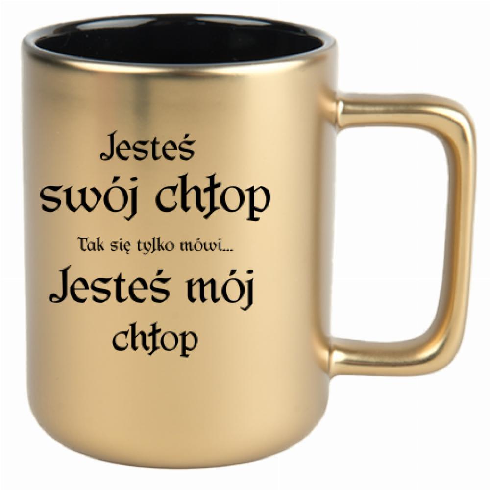 Jesteś swój chłop (tak się tylko mówi) kubek złoty matowy kolor navy