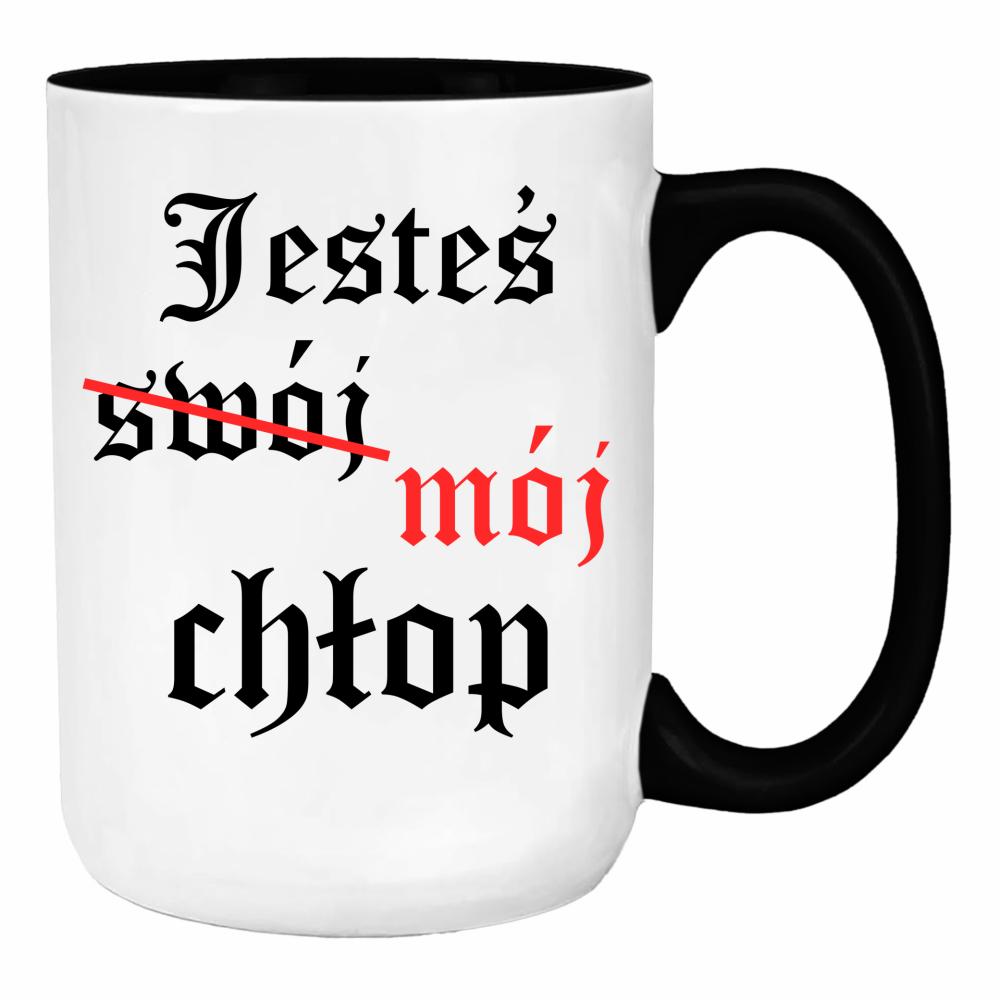 Jesteś (swój) mój chłop duży kubek ucho kolor kolor jasnofioletowy