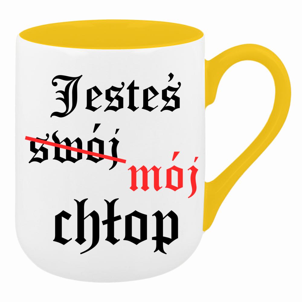 Jesteś (swój) mój chłop kubek coffee kolor żółty