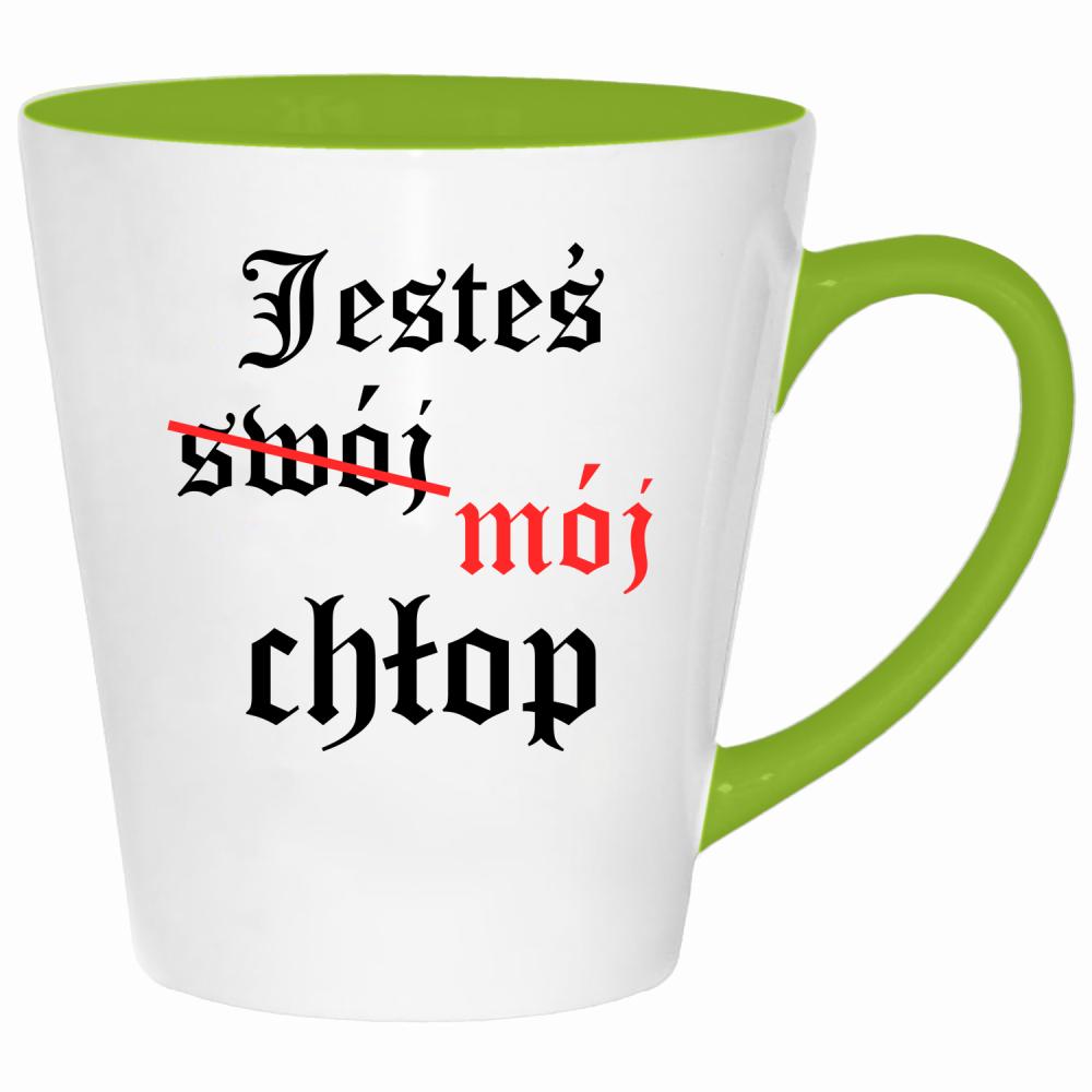 Jesteś (swój) mój chłop kubek latte kolor limonka