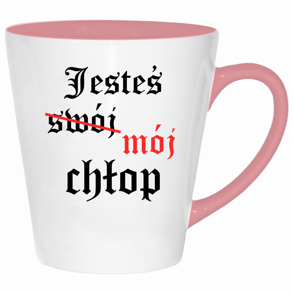 Jesteś (swój) mój chłop kubek latte kolor pink