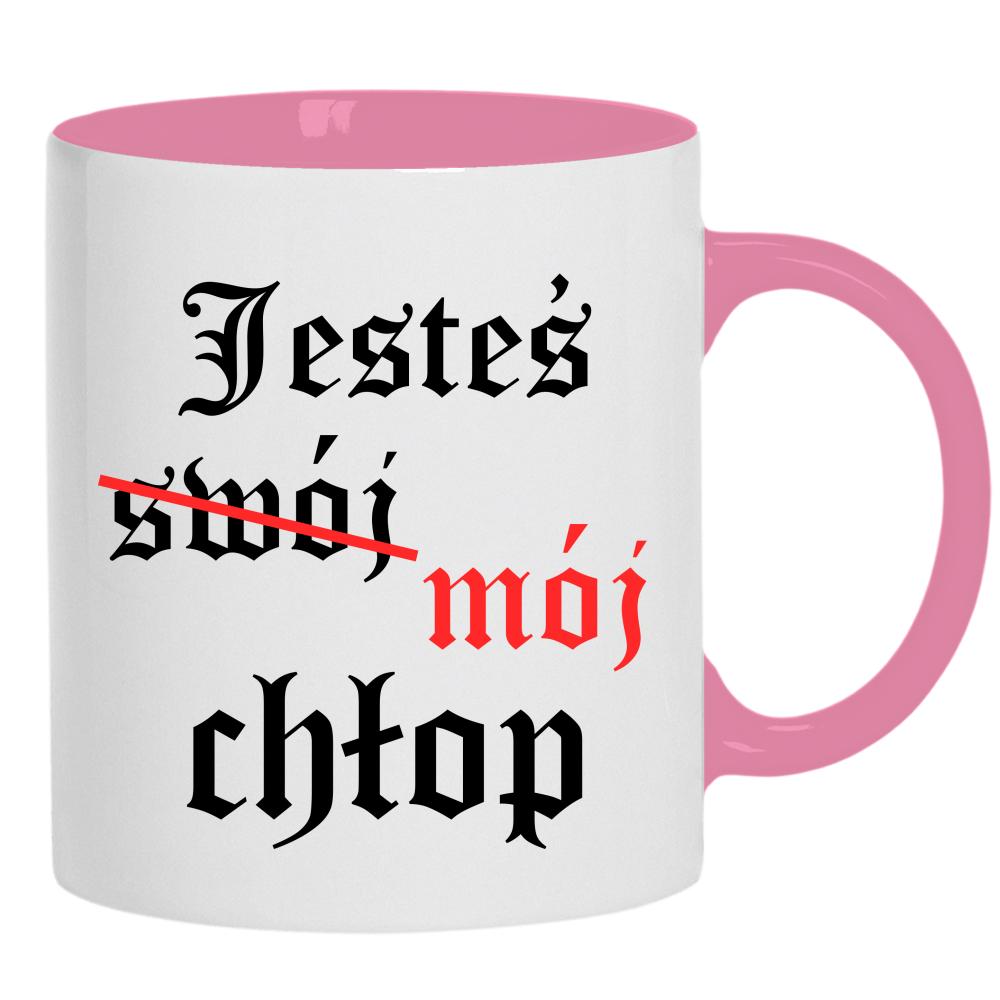 Jesteś (swój) mój chłop kubek ucho kolor kolor różowy