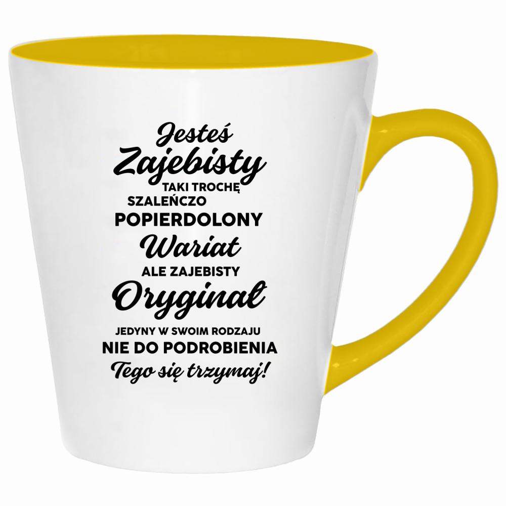 Jesteś zaj#bisty kubek latte kolor żółtyy