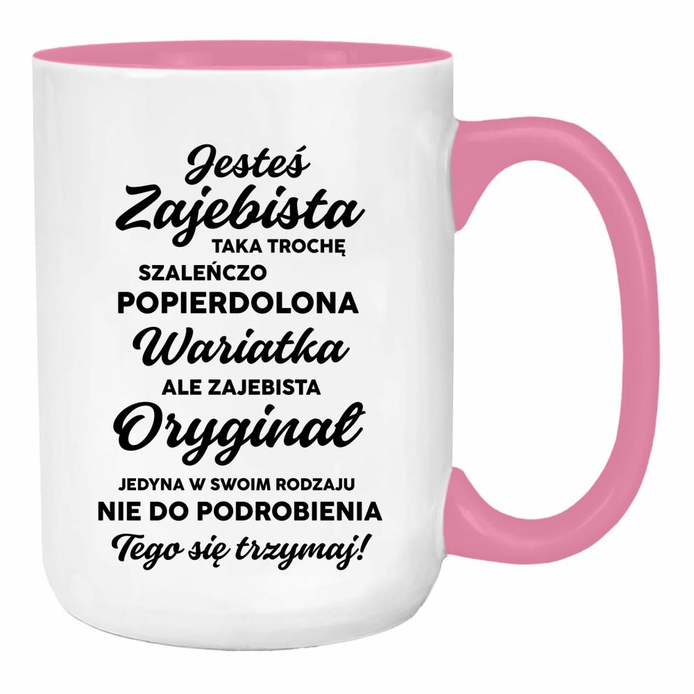 Jesteś zaje#ista… duży kubek ucho kolor kolor różowy