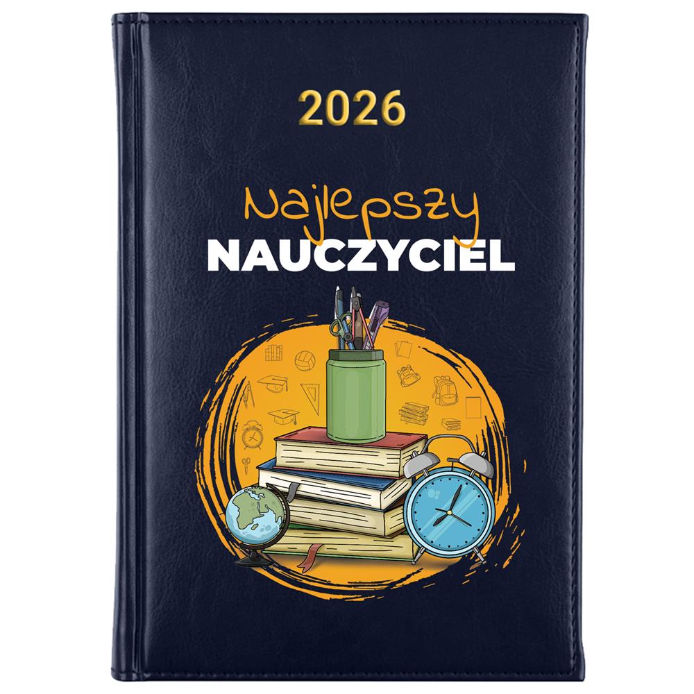 Kalendarz książkowy Najlepszy nauczyciel kalendarz książkowy a5 2026 kolor granatowy
