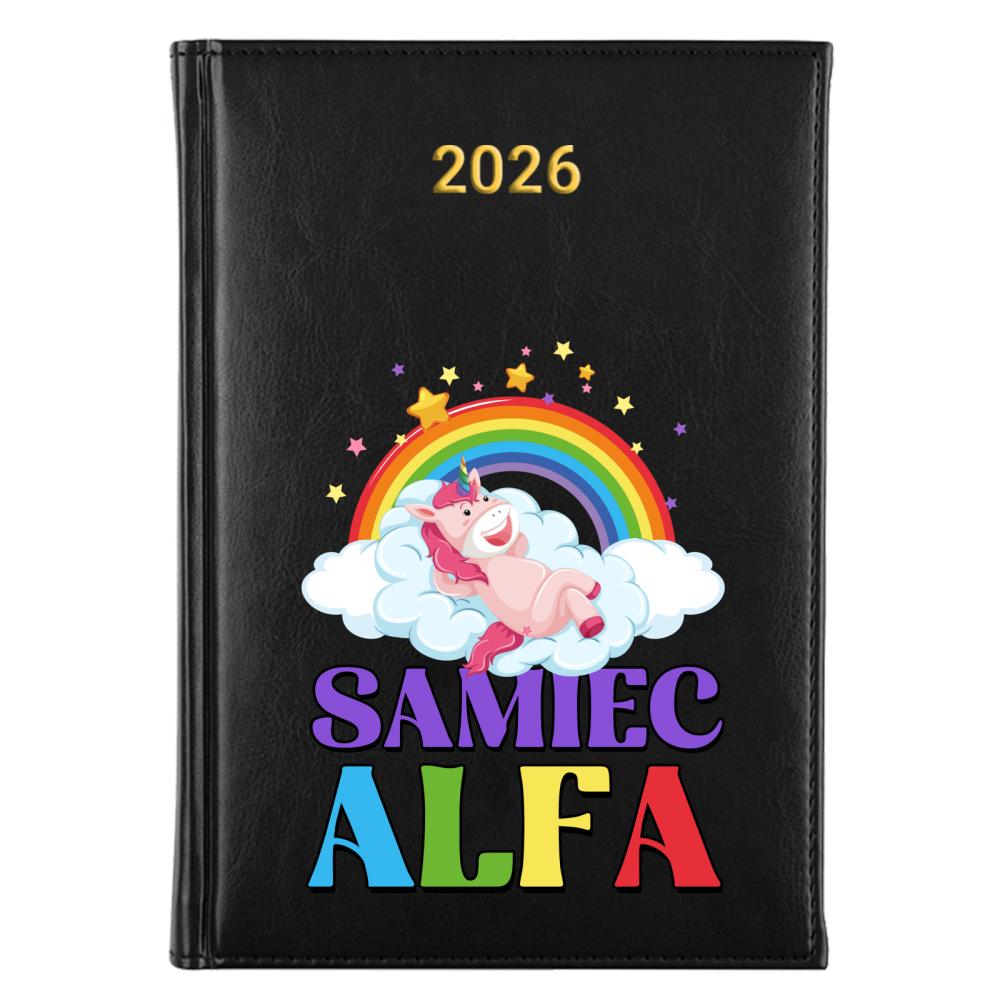 Kalendarz Samiec Alfa kalendarz książkowy a5 2026 kolor żółty kalendarz