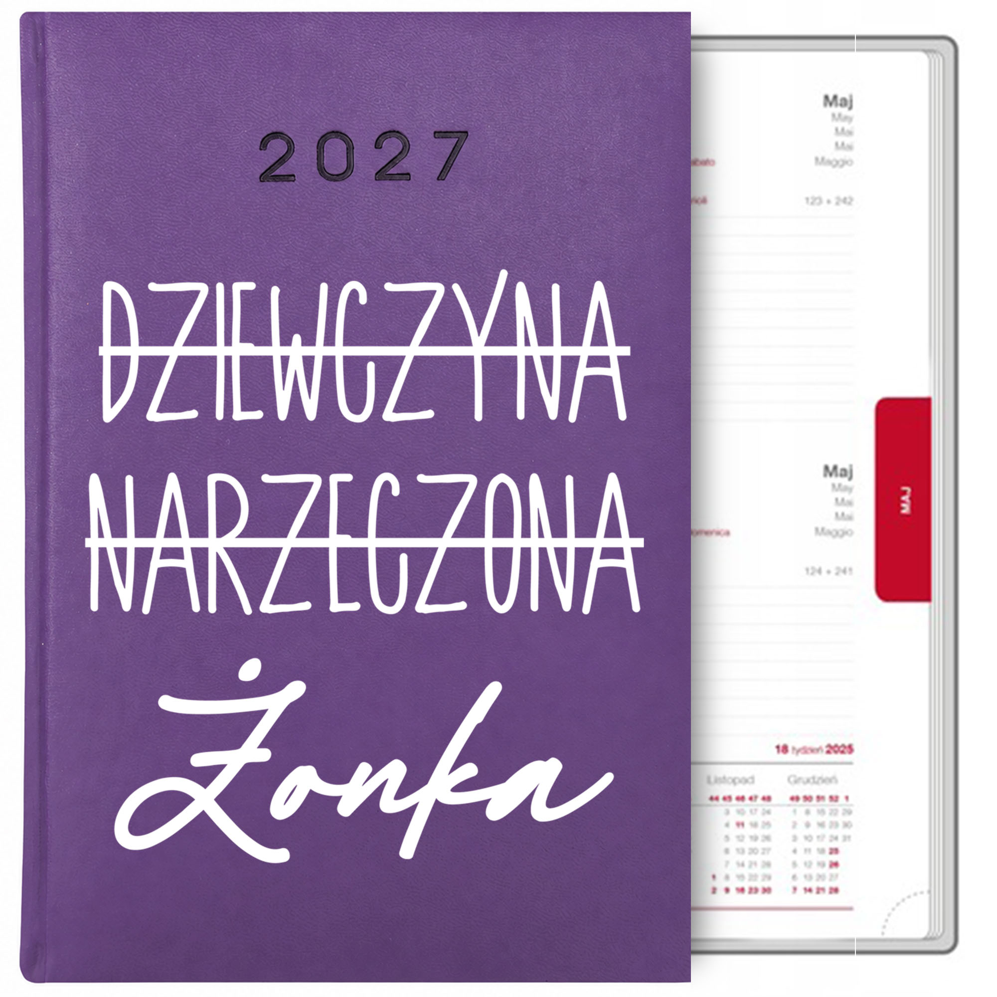Kalendarz Żonka kalendarz książkowy a5 2027 kolor fioletowy