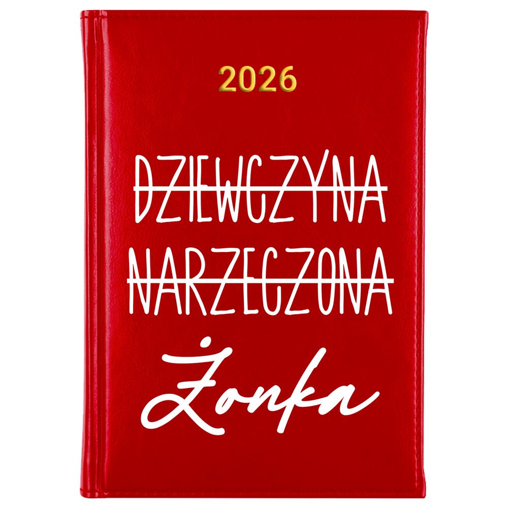 Kalendarz Żonka kalendarz książkowy a5 2026 kolor red