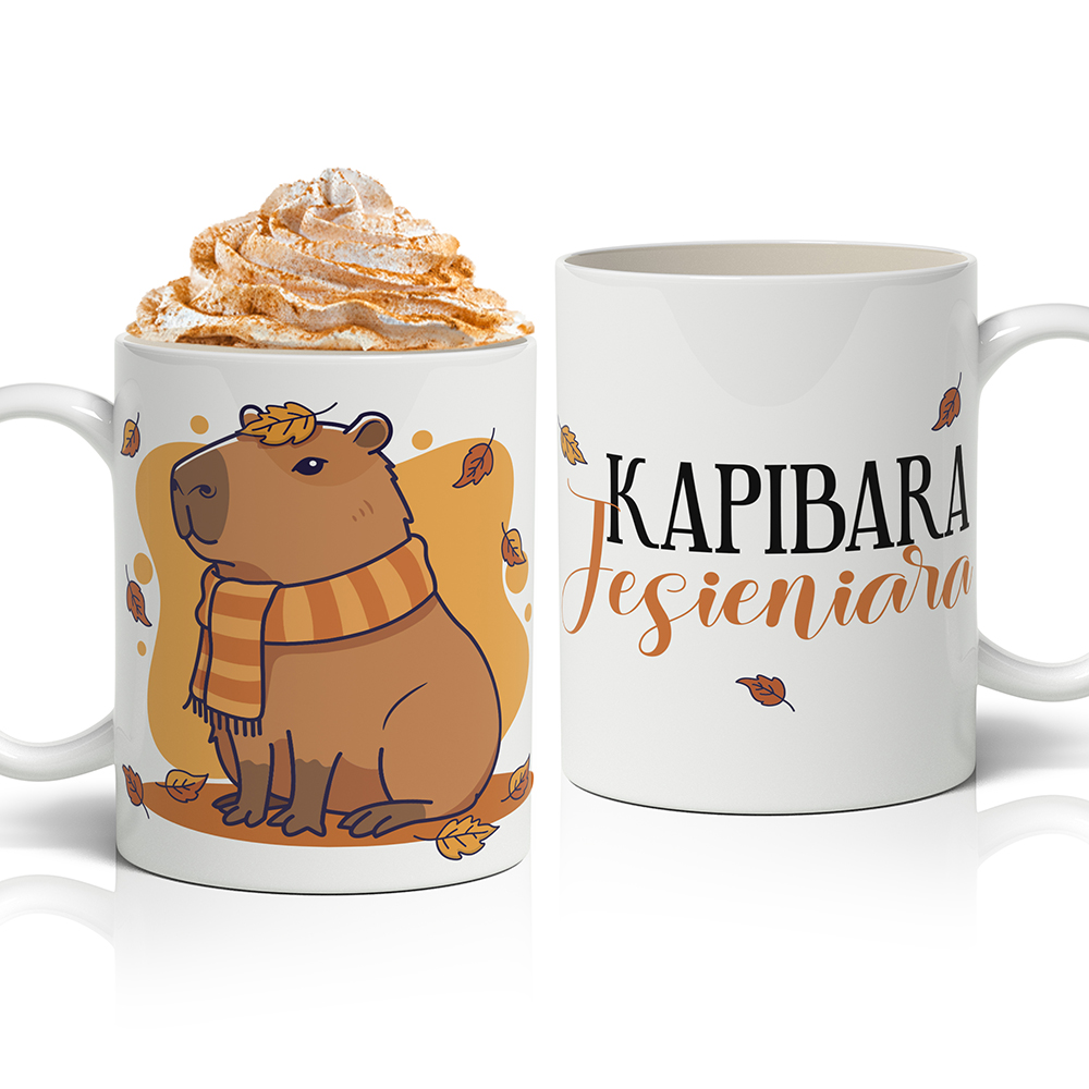 Kapibara Jesieniara kubek ucho kolor