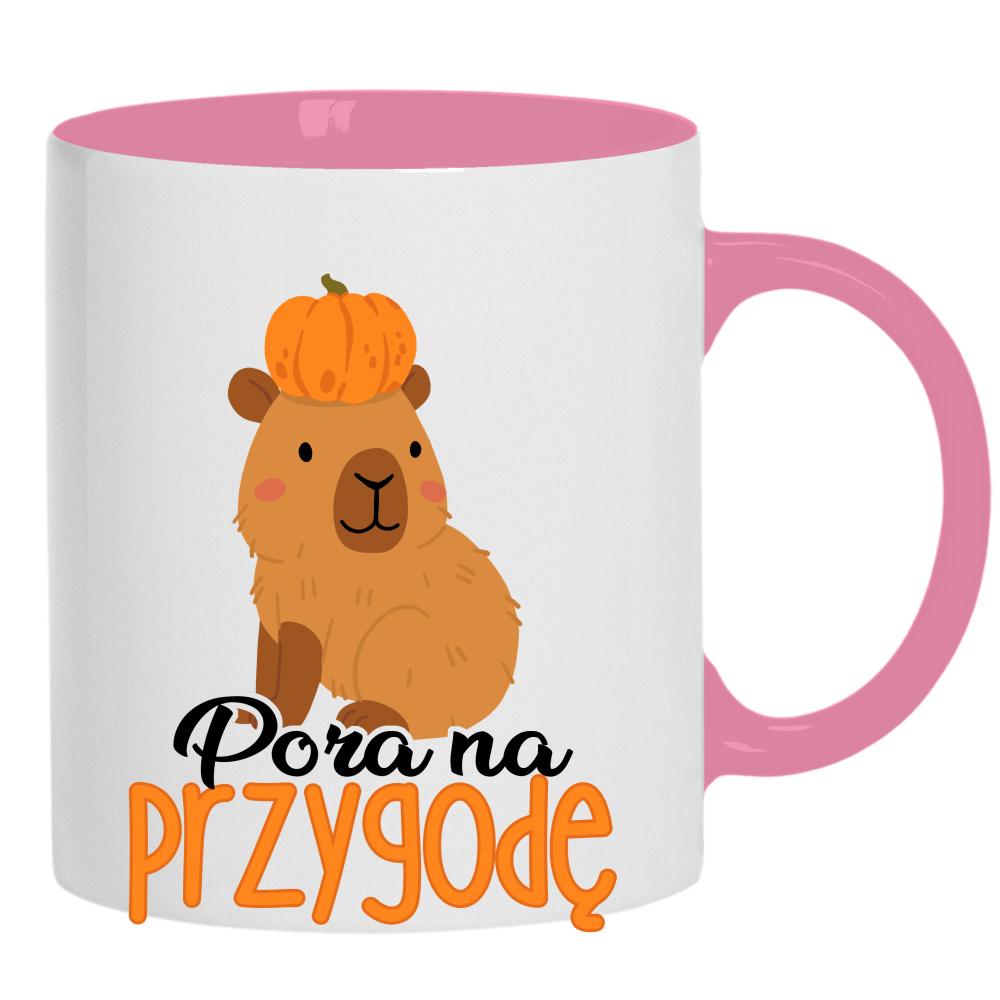 Kapibara Pora na przygodę kubek ucho kolor kolor różowy