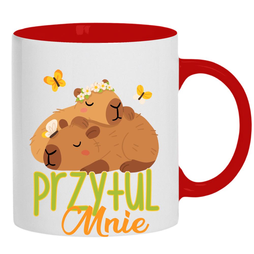 Kapibara Przytul mnie kubek ucho kolor kolor czerwony