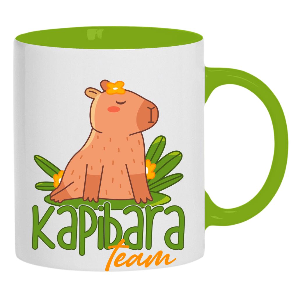 Kapibara Team kubek ucho kolor kolor zielony