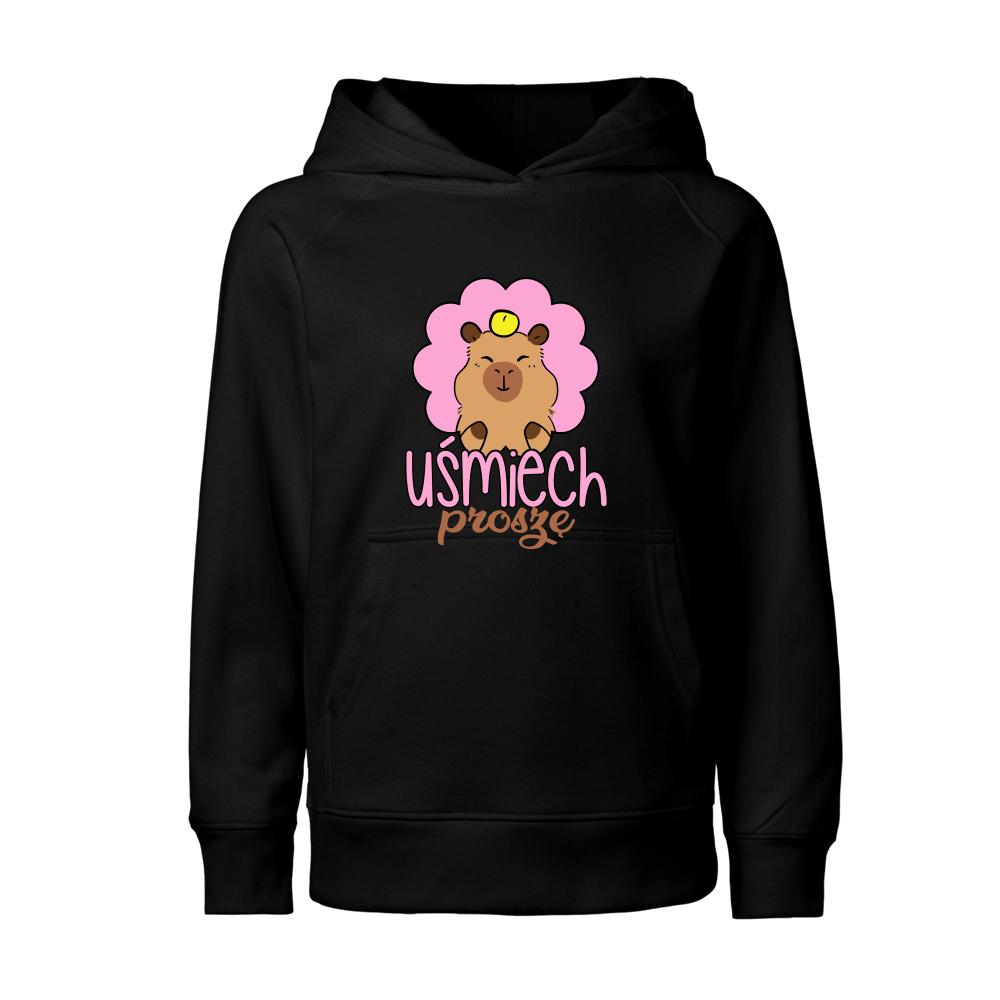 Kapibara Uśmiech proszę bluza junior kolor czarnyy