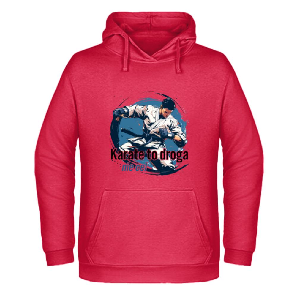 Karate to droga, nie cel bluza męska z kapturem kolor czerwony