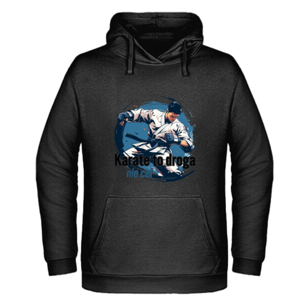 Karate to droga, nie cel bluza męska z kapturem kolor navy