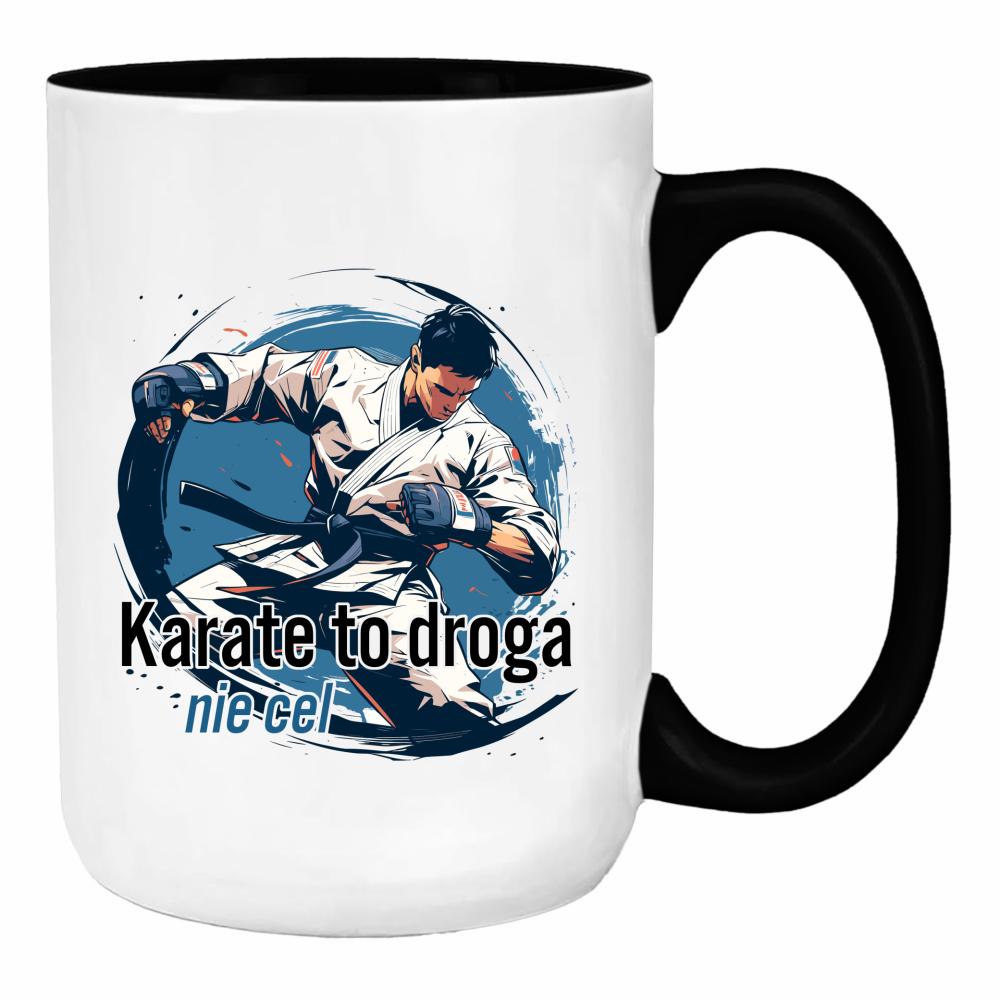 Karate to droga, nie cel duży kubek ucho kolor kolor limonka