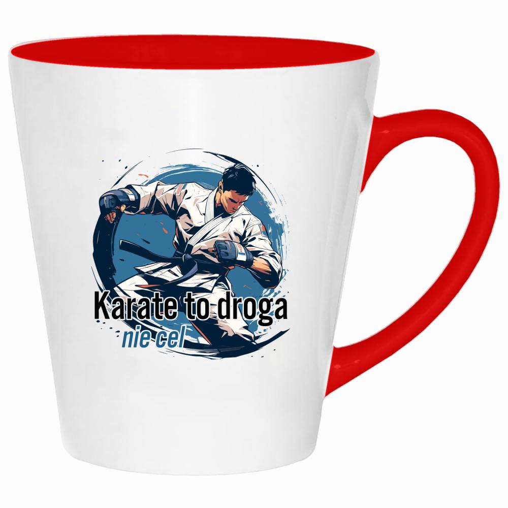 Karate to droga, nie cel kubek latte kolor czerwony latte