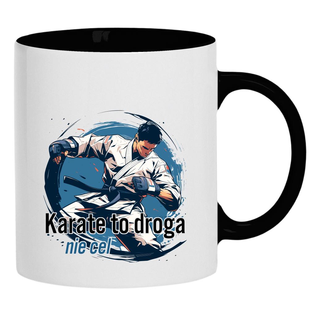 Karate to droga, nie cel kubek ucho kolor kolor czarnyy