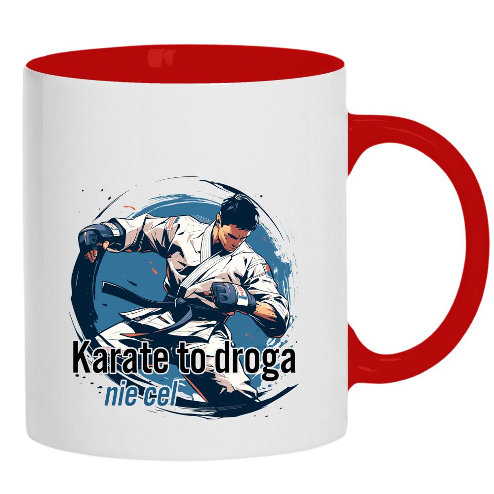 Karate to droga, nie cel kubek ucho kolor kolor czerwony latte