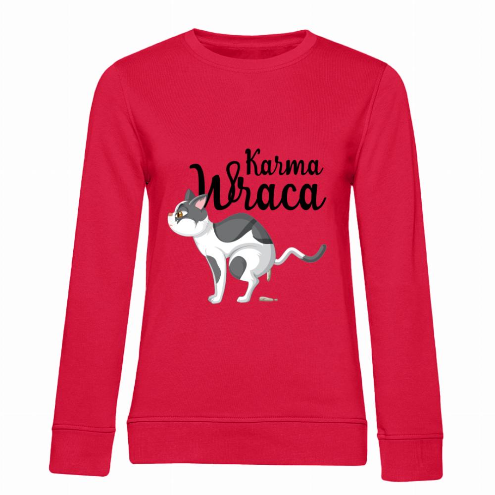 Karma wraca bluza damska bez kaptura kolor czerwony