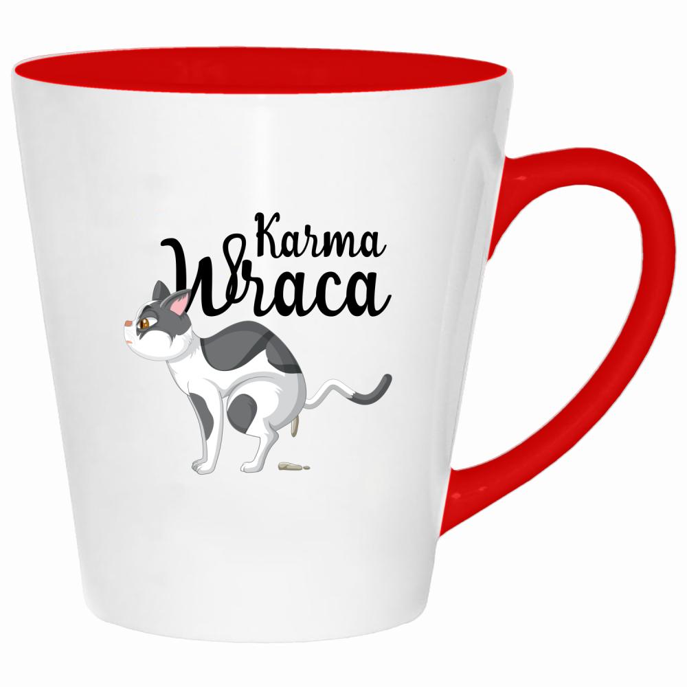 Karma wraca kubek latte kolor czerwony latte