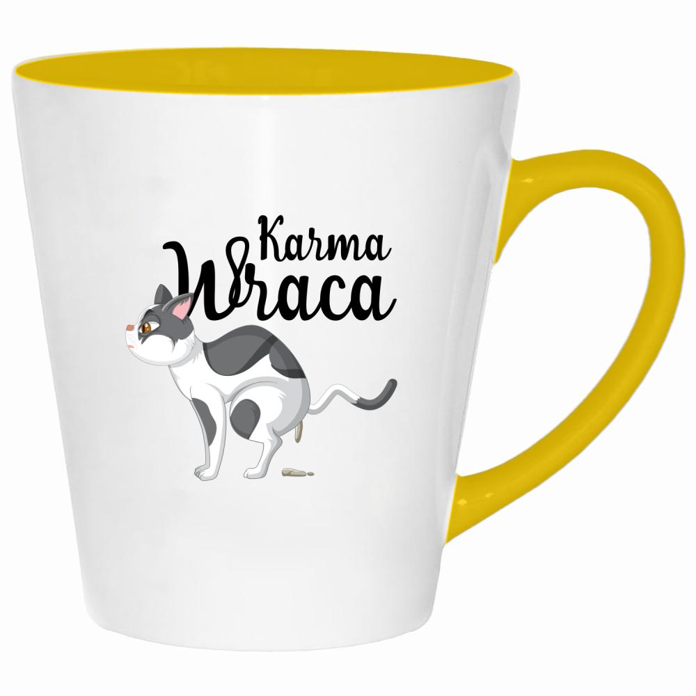 Karma wraca kubek latte kolor żółtyy
