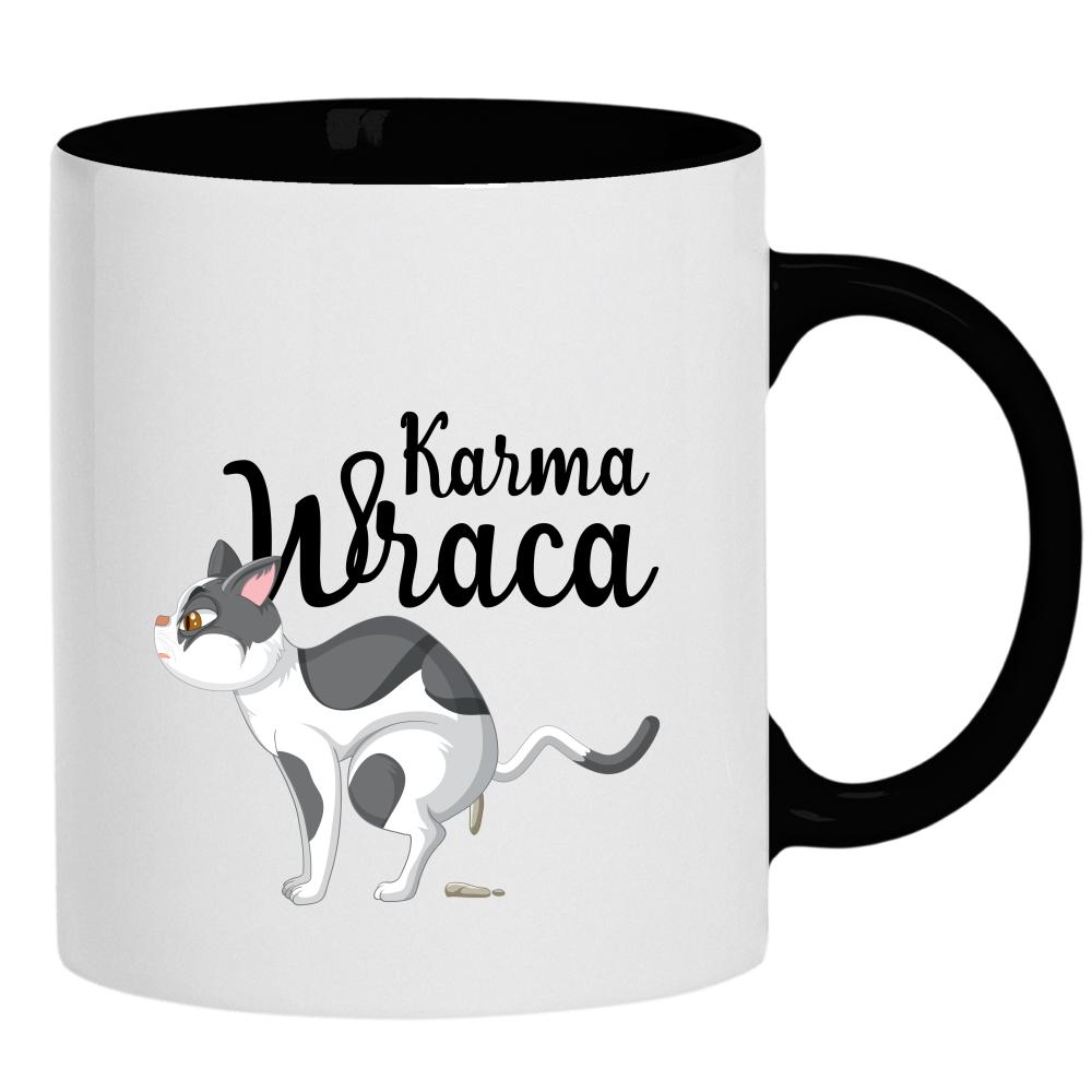 Karma wraca kubek ucho kolor kolor czarnyy