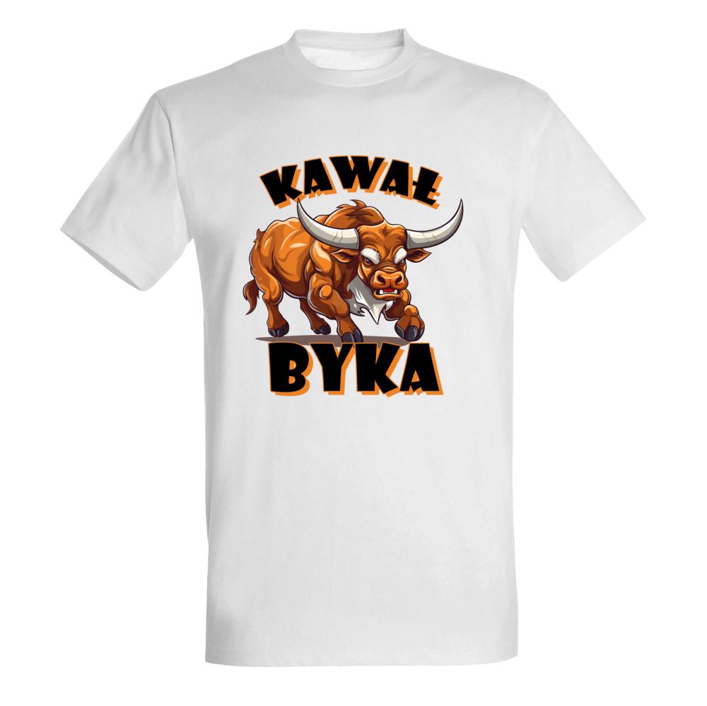 Kawał Byka koszulka męska kolor biały