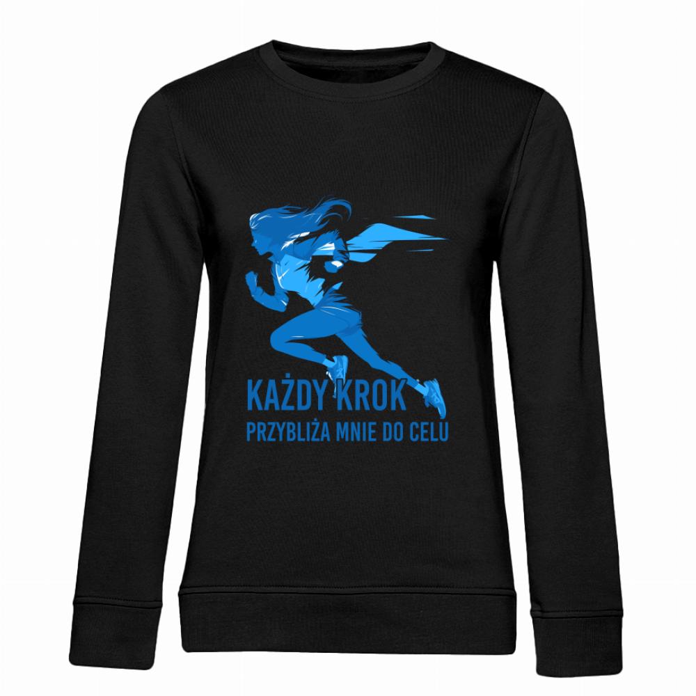 Każdy krok przybliża mnie do celu bluza damska bez kaptura kolor żółtyy