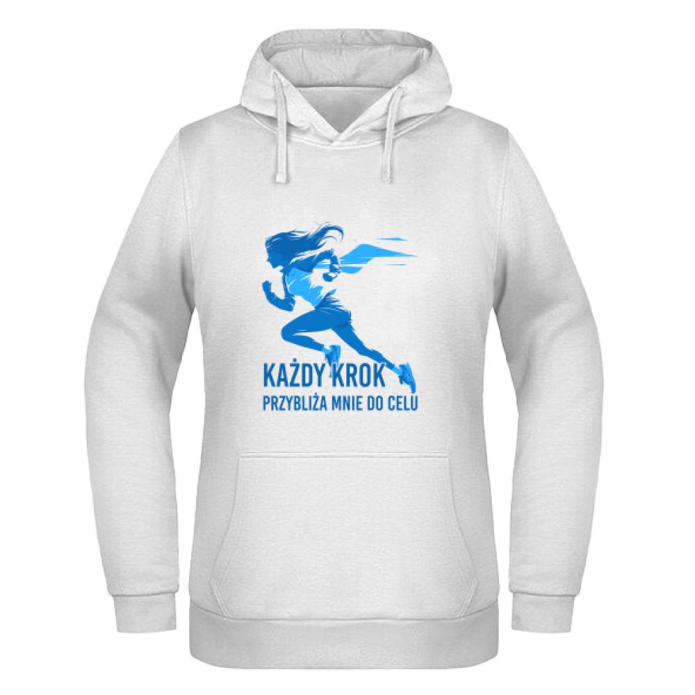 Każdy krok przybliża mnie do celu bluza damska z kapturem