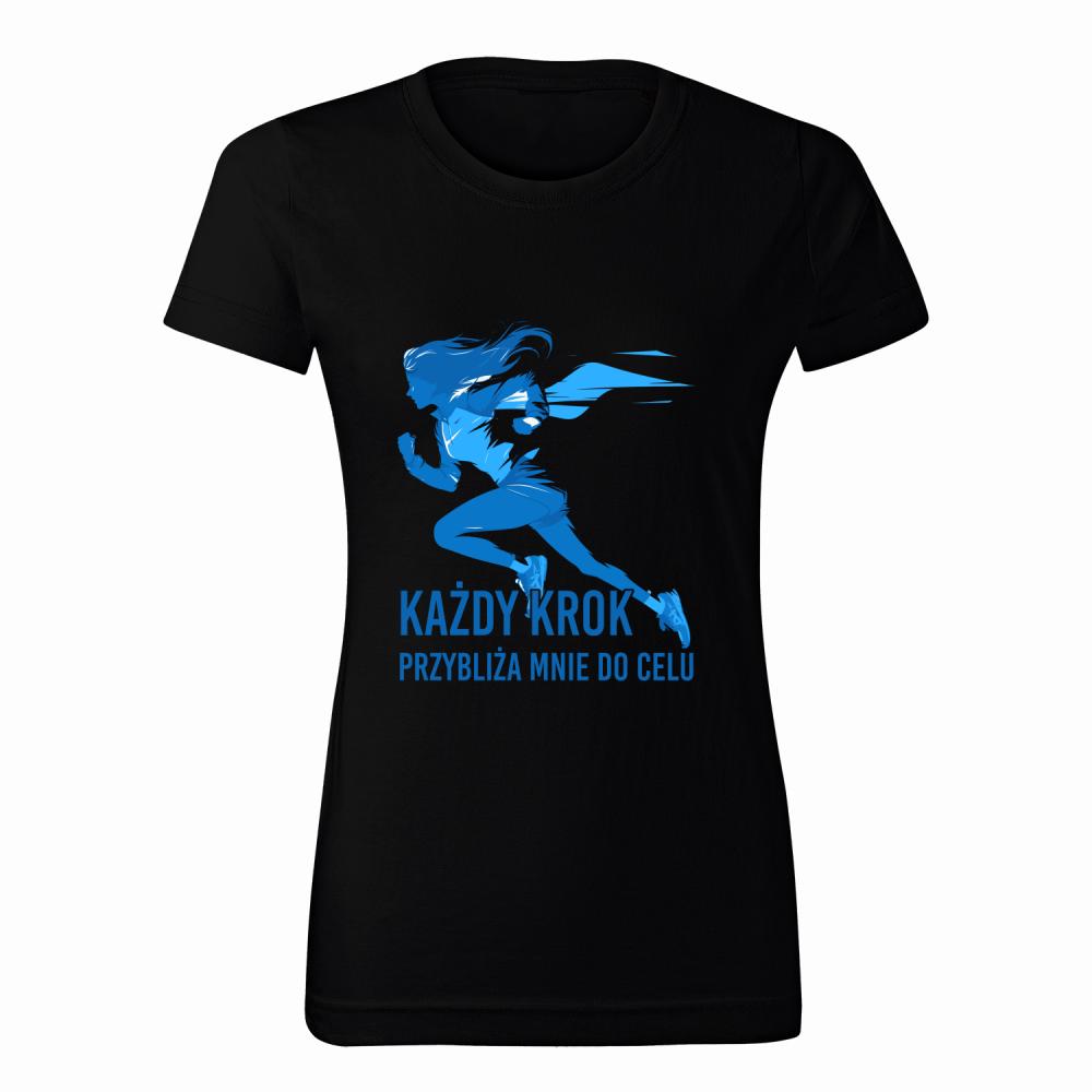 Każdy krok przybliża mnie do celu koszulka damska kolor czarny