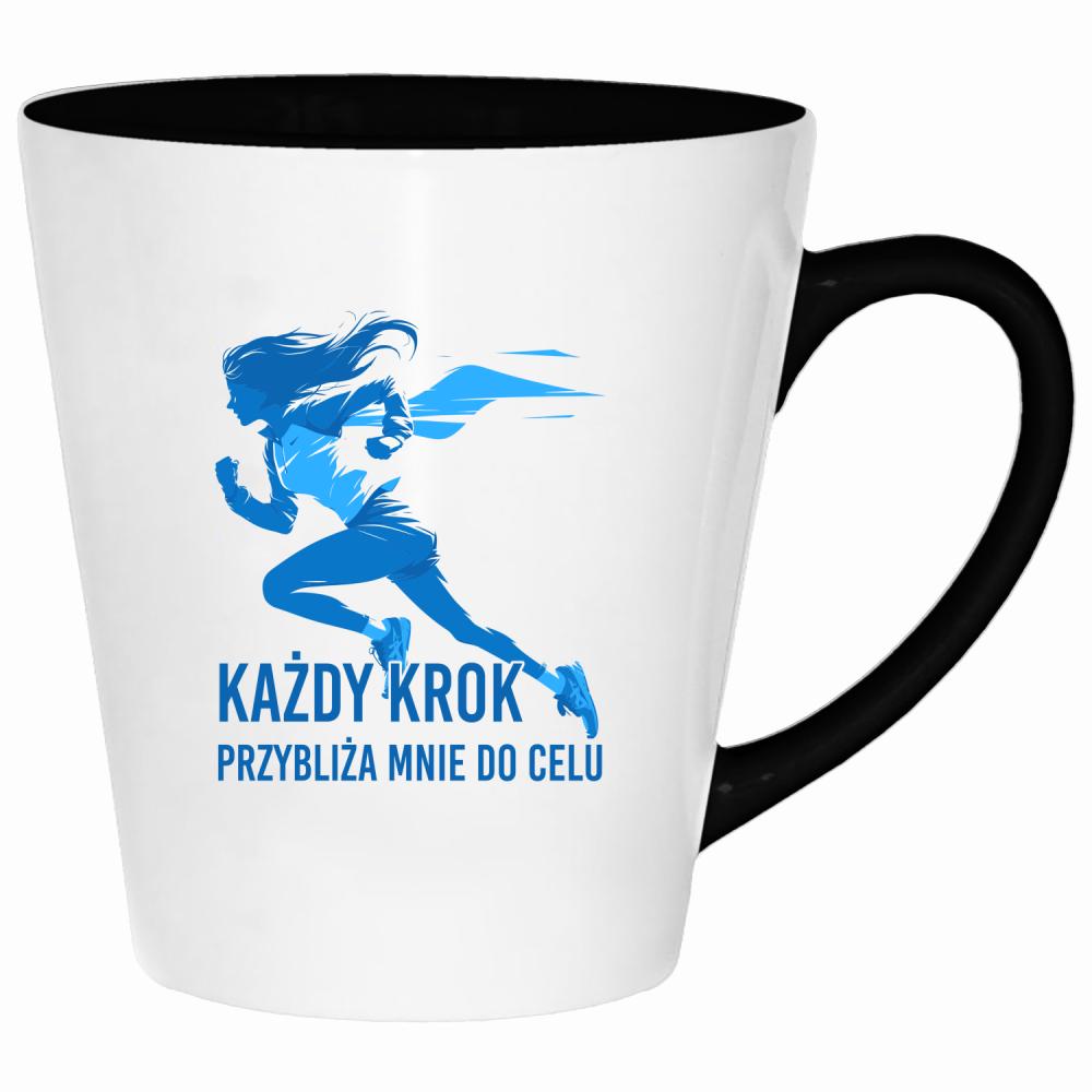 Każdy krok przybliża mnie do celu kubek latte kolor różowy