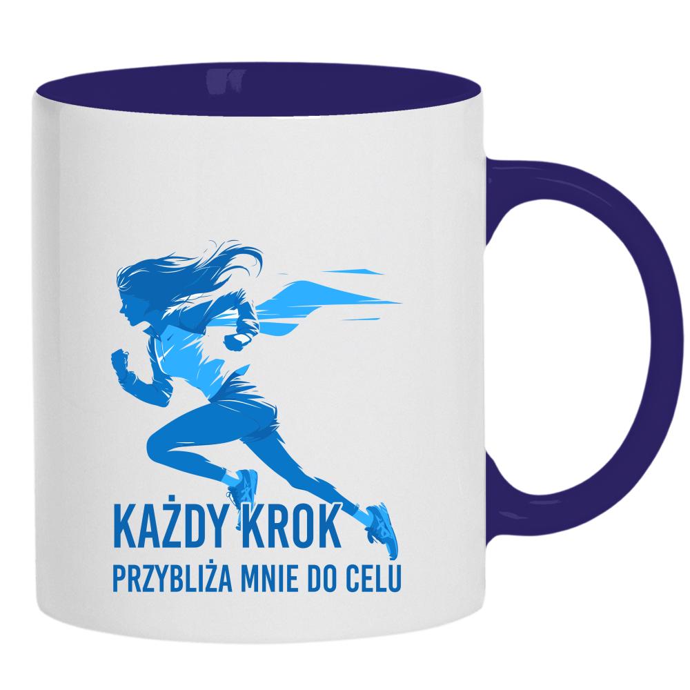 Każdy krok przybliża mnie do celu kubek ucho kolor kolor navy