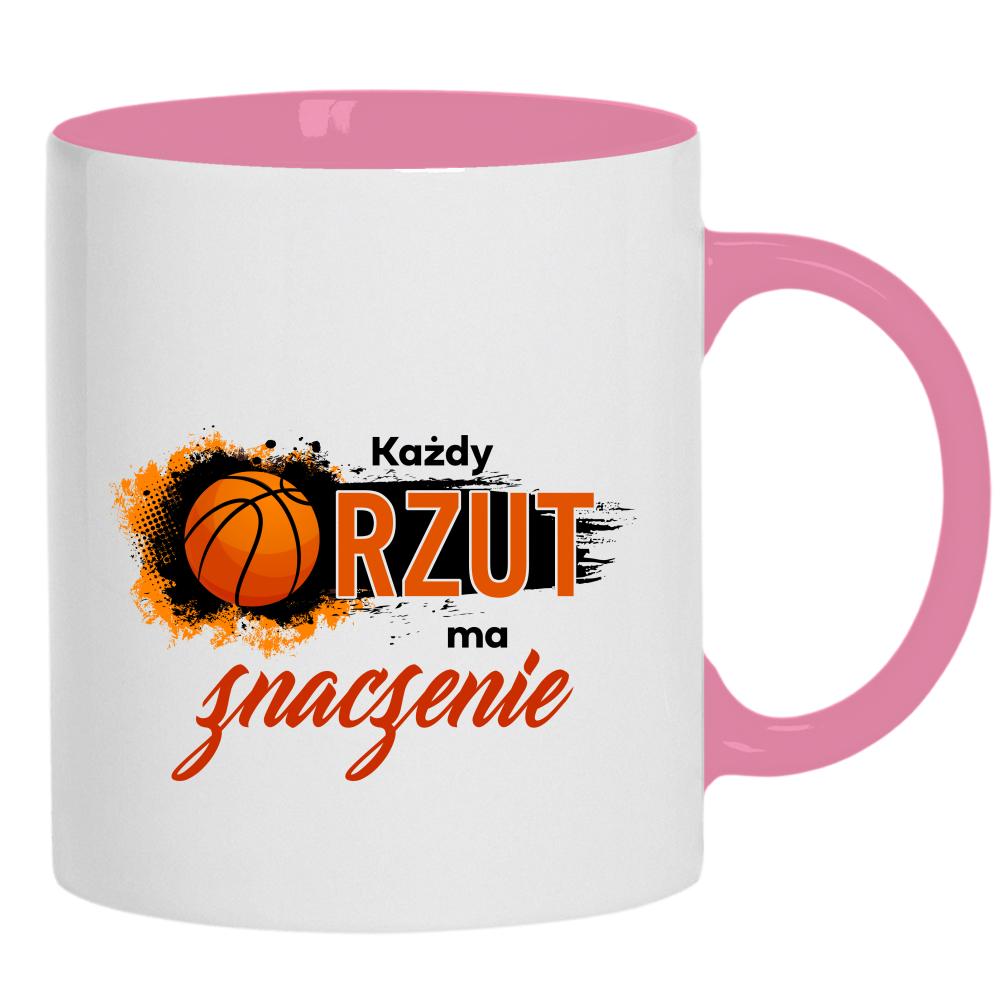 Każdy rzut ma znaczenie kubek ucho kolor kolor różowy