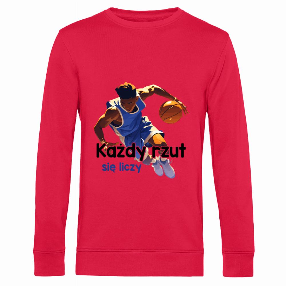 Każdy rzut się liczy bluza męska bez kaptura kolor czerwony