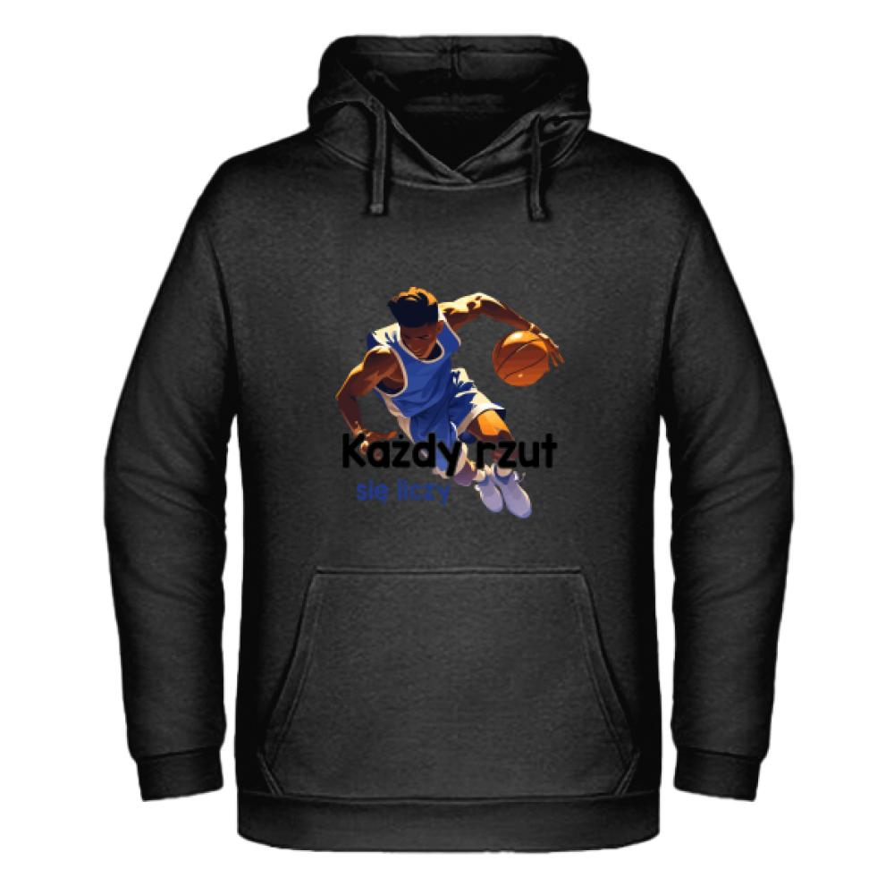 Każdy rzut się liczy bluza męska z kapturem kolor żółty