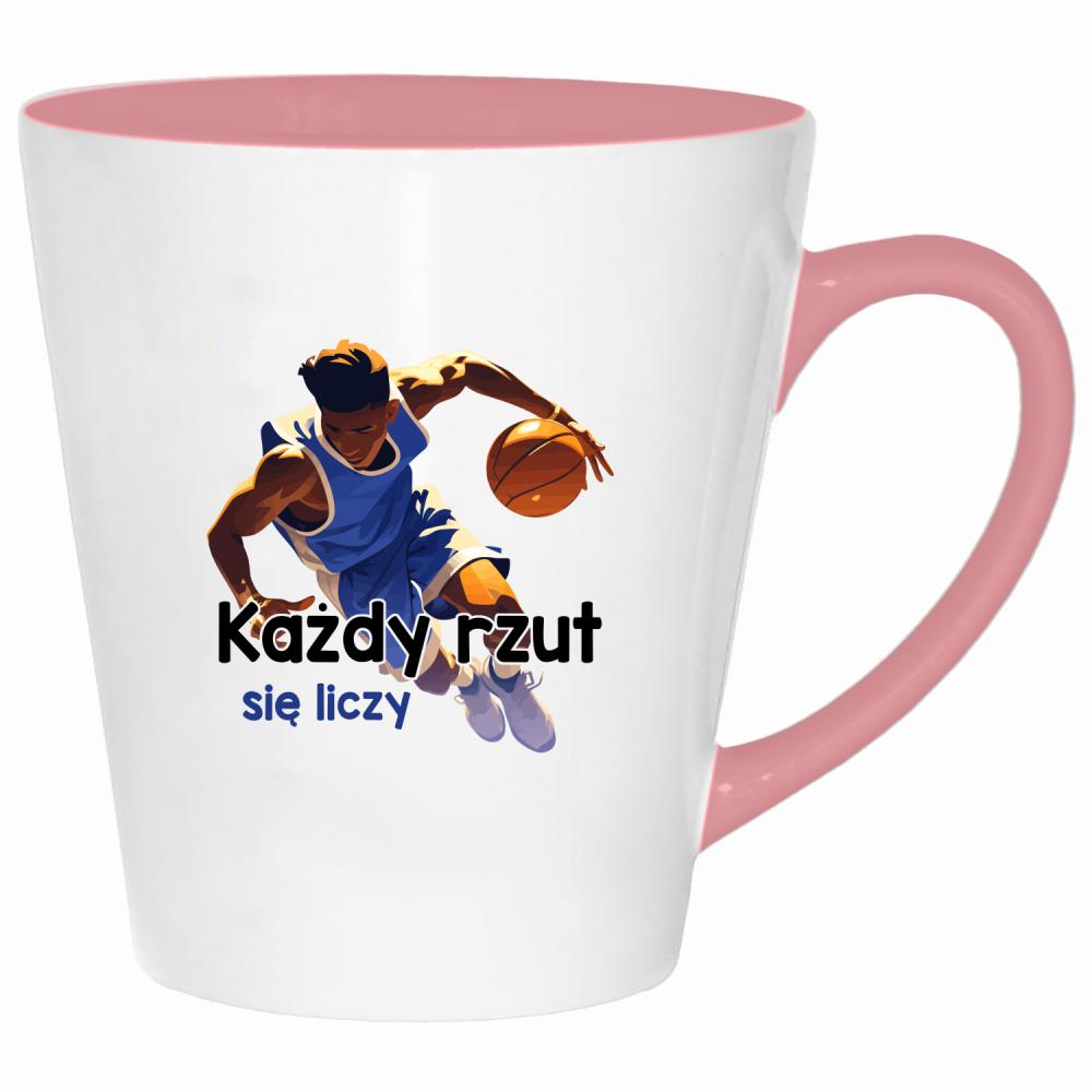 Każdy rzut się liczy kubek latte kolor pink
