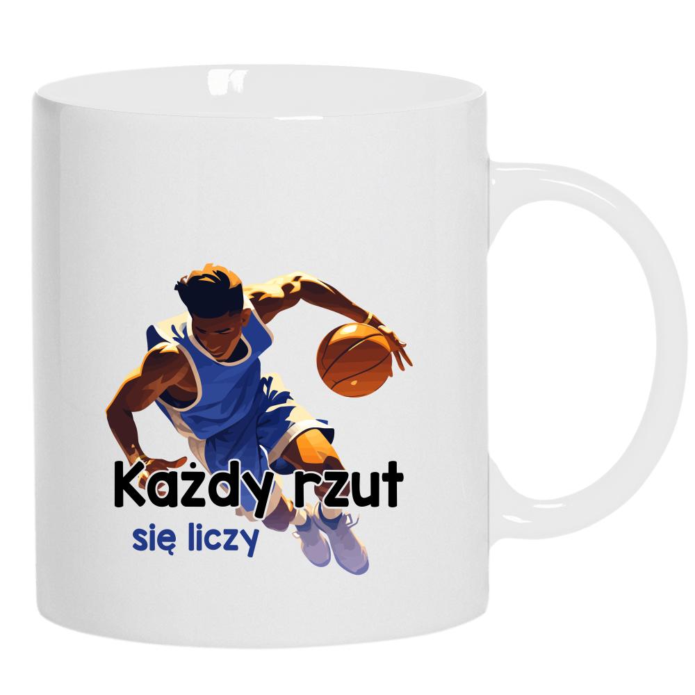 Każdy rzut się liczy kubek ucho kolor kolor biały