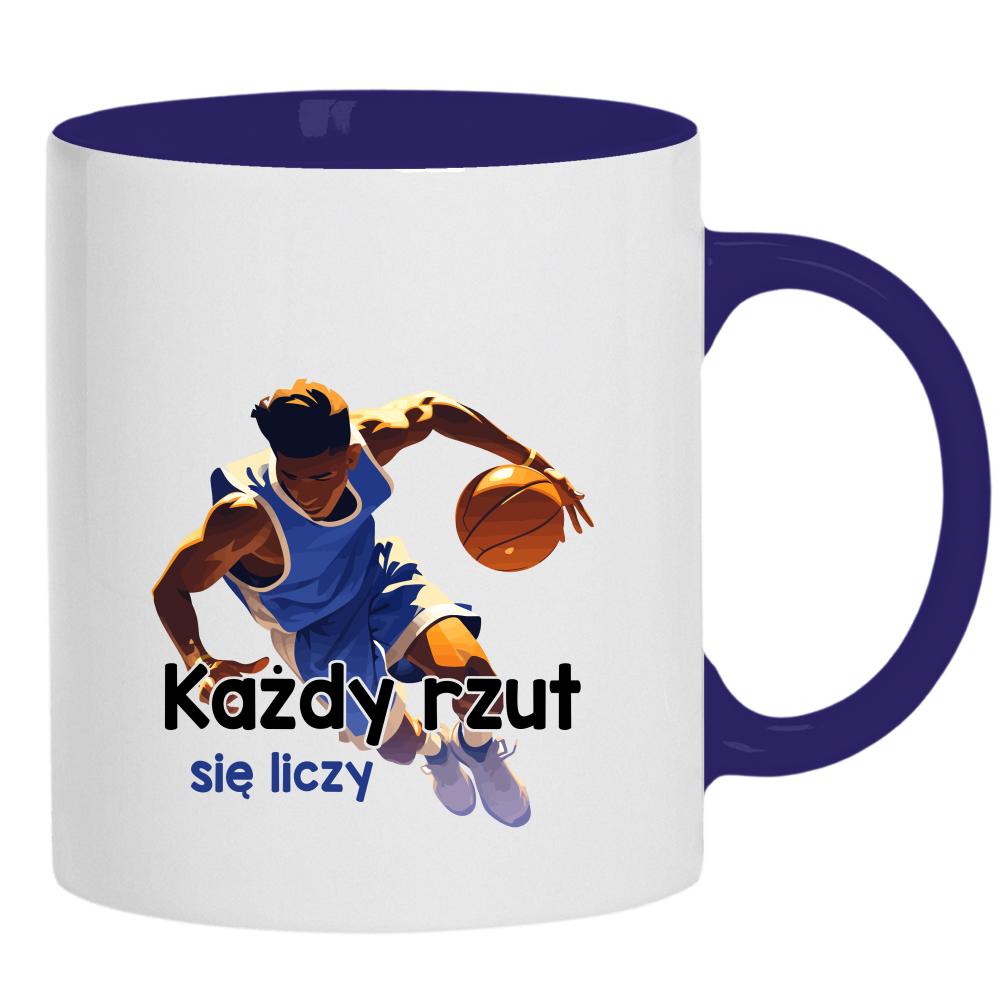 Każdy rzut się liczy kubek ucho kolor kolor navy