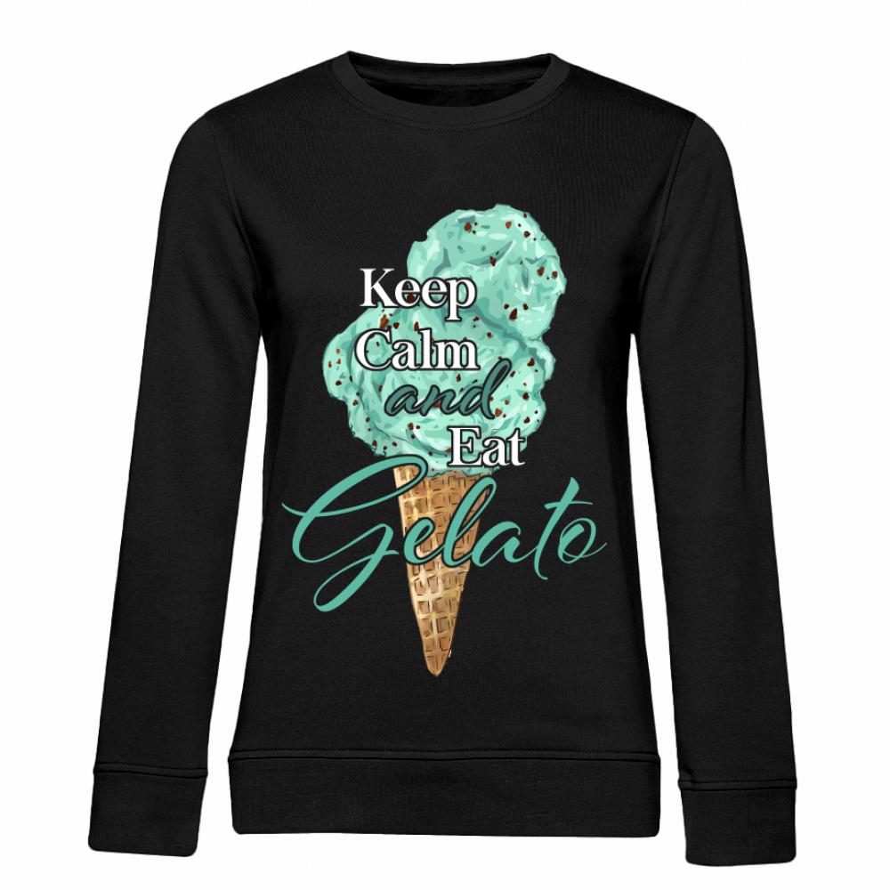 Keep calm and eat gelato bluza damska bez kaptura