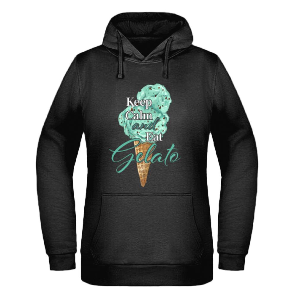 Keep calm and eat gelato bluza damska z kapturem