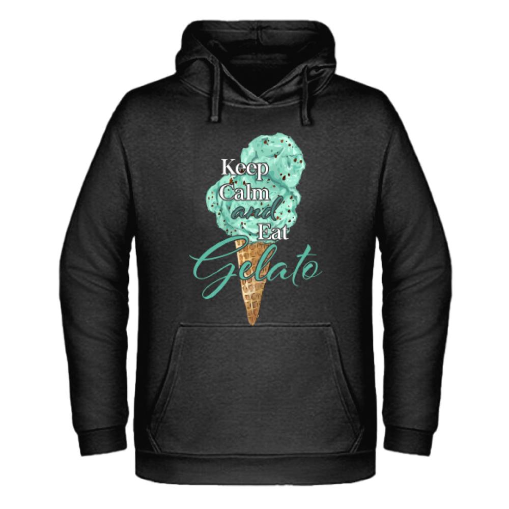 Keep calm and eat gelato bluza męska z kapturem